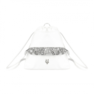 VG silver glitter rouches backpack