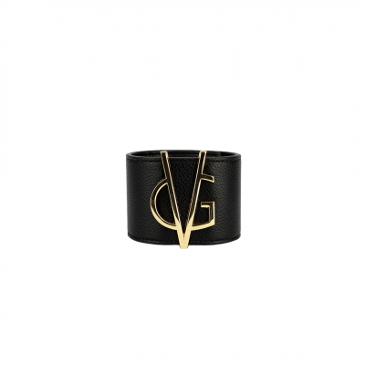 VG bracciale nero & logo gold
