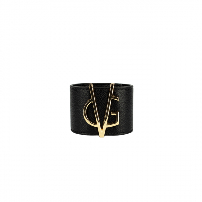 VG Bracelet noir et logo doré