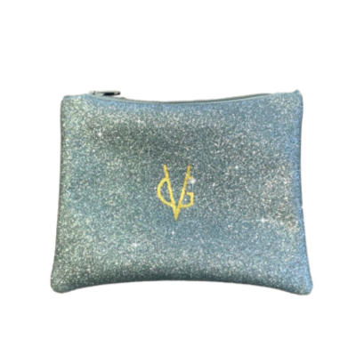 VG mini bustina glitter azzurro dusty