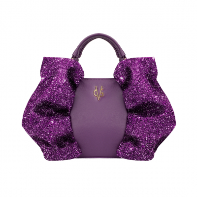 VG petit sac à bonbons violet & glitter violet