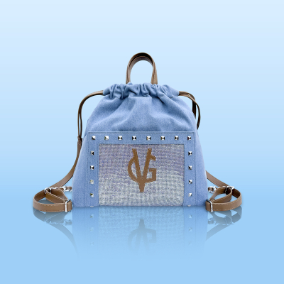 VG Riviera Shine - Zaino jeans borchie & cristalli