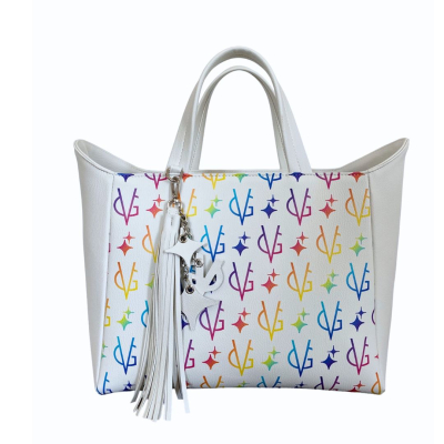 VG LOGO MANIA - Borsa a mano grande bianca stampa logo