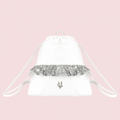 VG silver glitter rouches backpack