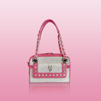 VG VALENTINE BONHEUR PICCOLA - Borsa a spalla fragola & cristalli boreali