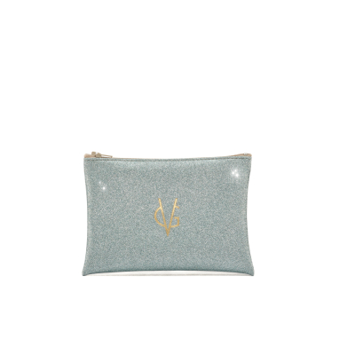 VG mini bustina glitter azzurro dusty