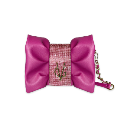 VG - Borsa fiocco fucsia & cristalli