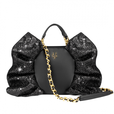 VG Borsa caramella grande glitter nero