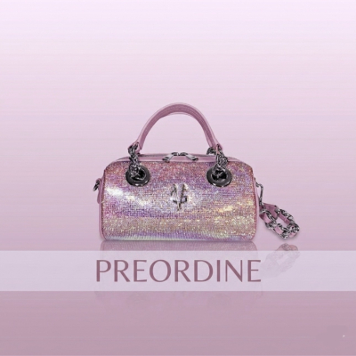 VG Luxury - Borsa Mini Bowling lavanda & cristalli