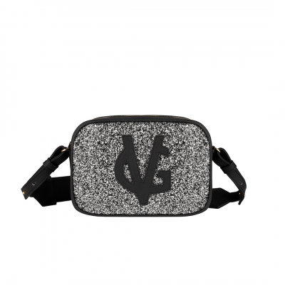 VG black shoulder small bag & grey glitter