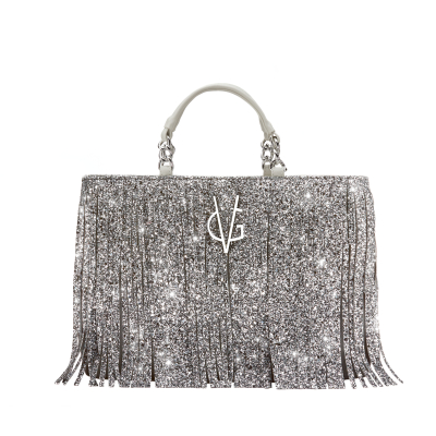 VG10 sac à main à franges glitter argent