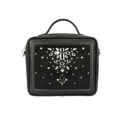VG medium luxury black cube bag